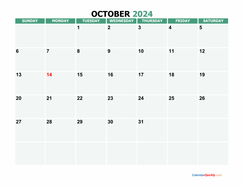 2024 Oct Calendar Printable February 2024 Calendar