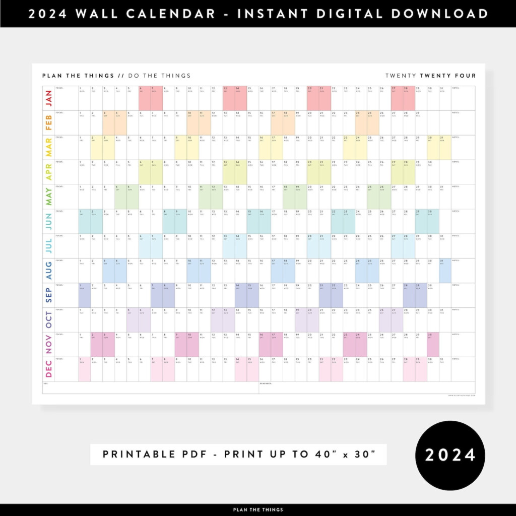 2024 Personalized Wall Calendar Planner Printable Adele Antonie