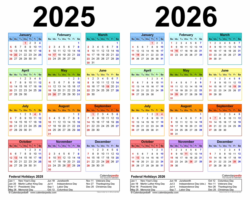 2025 And 2026 Calendar Planner Free Printable Academiccalendars