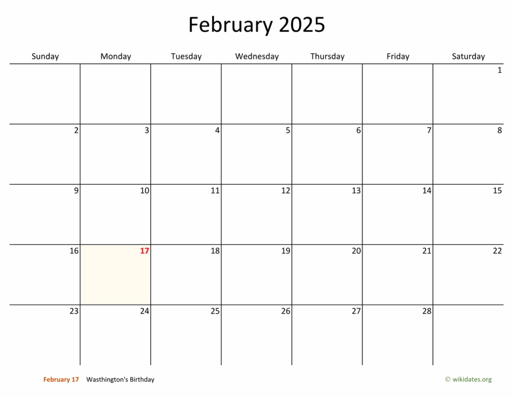 2025 February Calendar Free Printable Version 12 2025 August M Lund