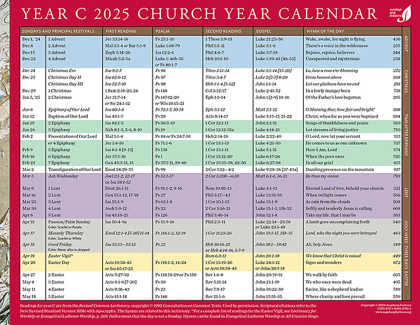 2025 Liturgical Calendar 2025 Taj A Braddon