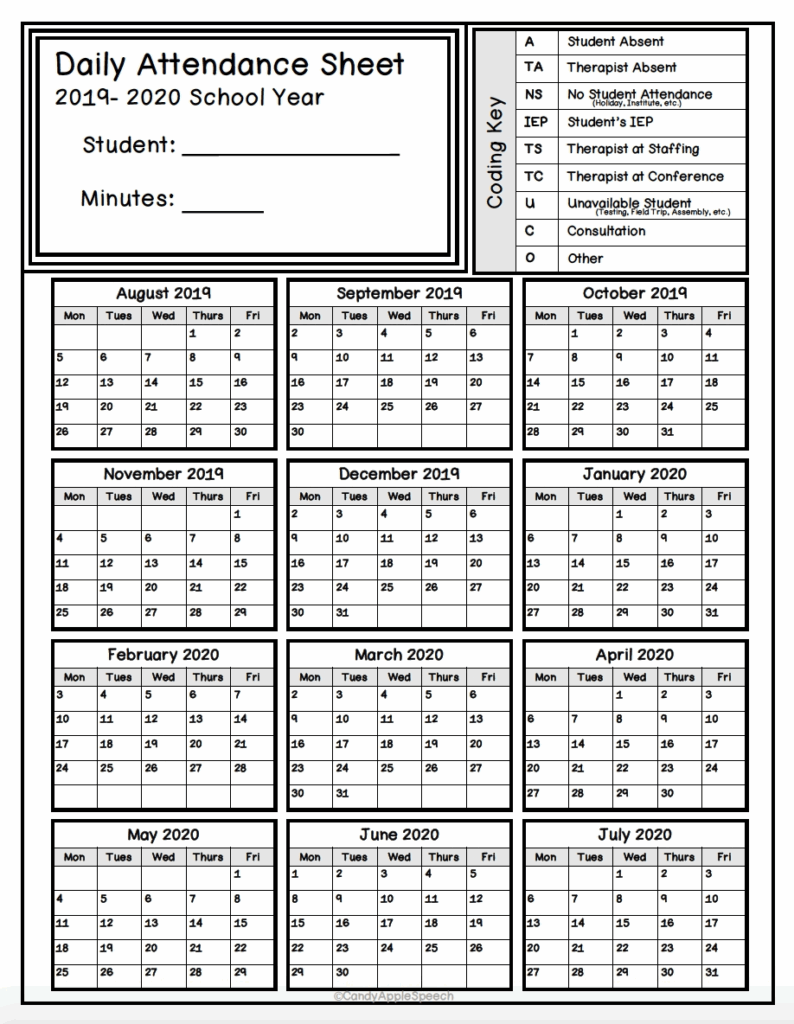 2025 Printable Attendance Calendar Malik Violet