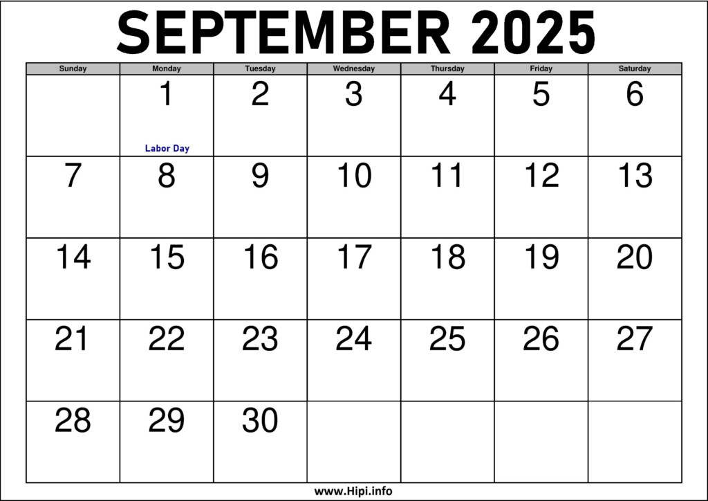 2025 September Calendar Printable With Holidays Hipi info