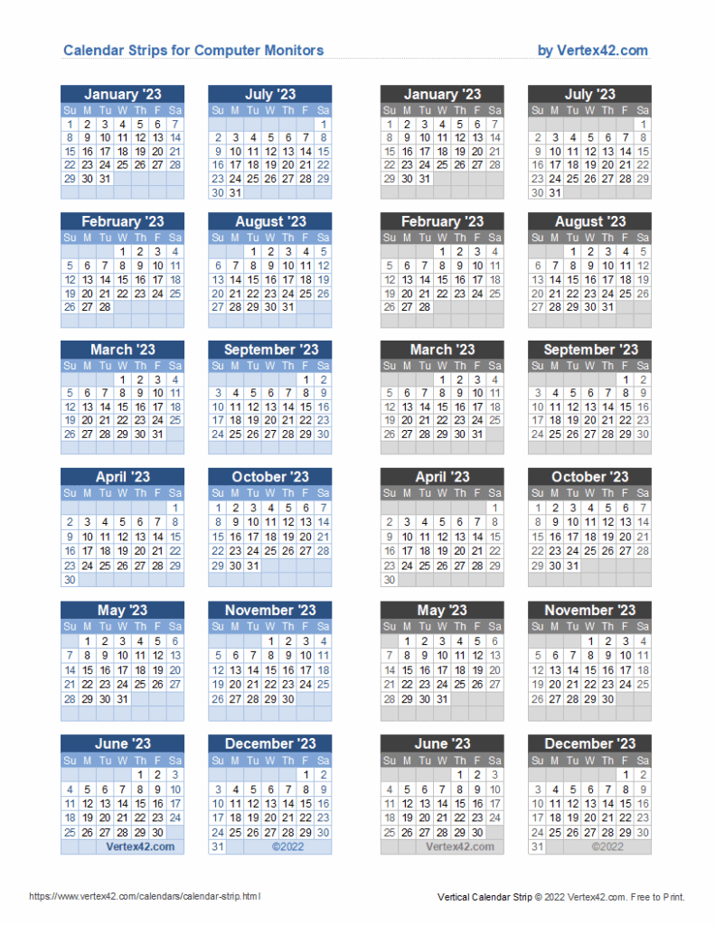 2025 Strip Calendar Printable Printable Calendars