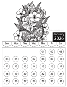 2026 Coloring Pages Calendar CalendarLabs