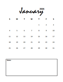 2026 Yearly Mini Calendar Template Free Printable Templates