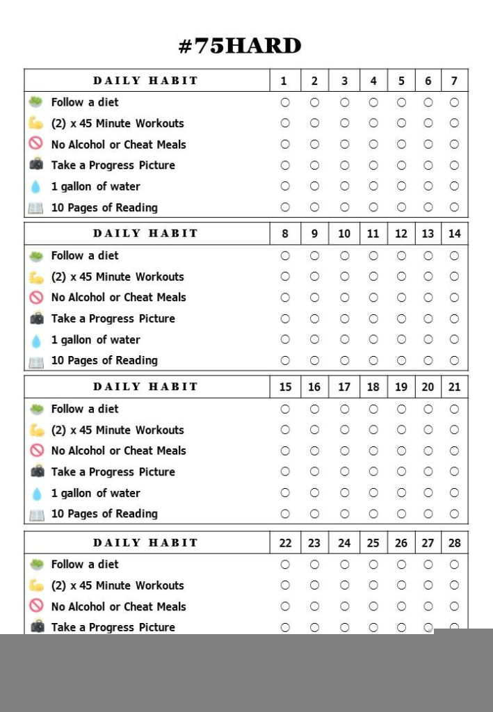 75 Hard Printable