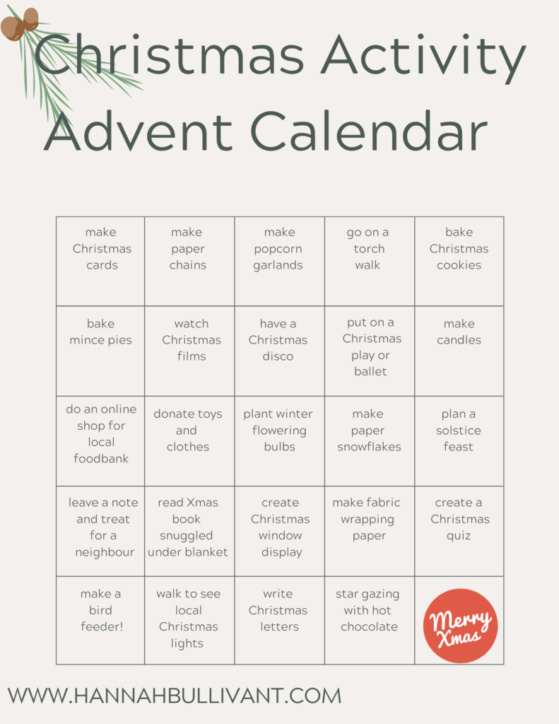 Advent Calendar Activities Printable Dasie Thomasine