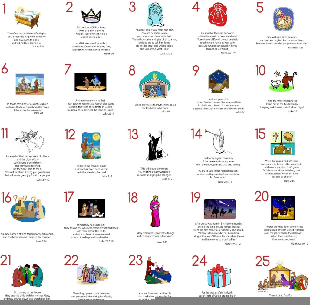 Advent Calendar Bible Verses Printable