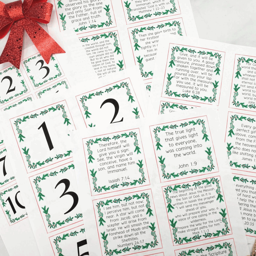 Advent Calendar Bible Verses Printable Janine Tiphanie