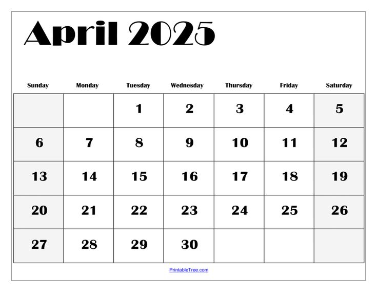 April 2025 Calendar Printable PDF Template With Holidays