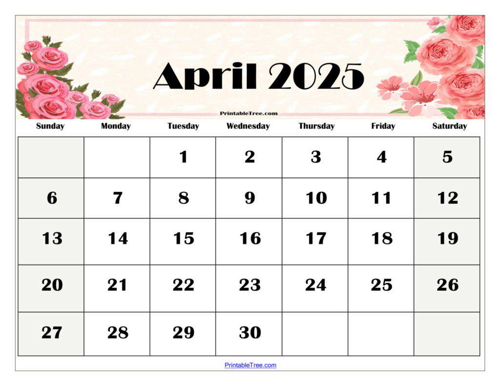 April 2025 Calendar Printable Printabulls February Aoi Devries