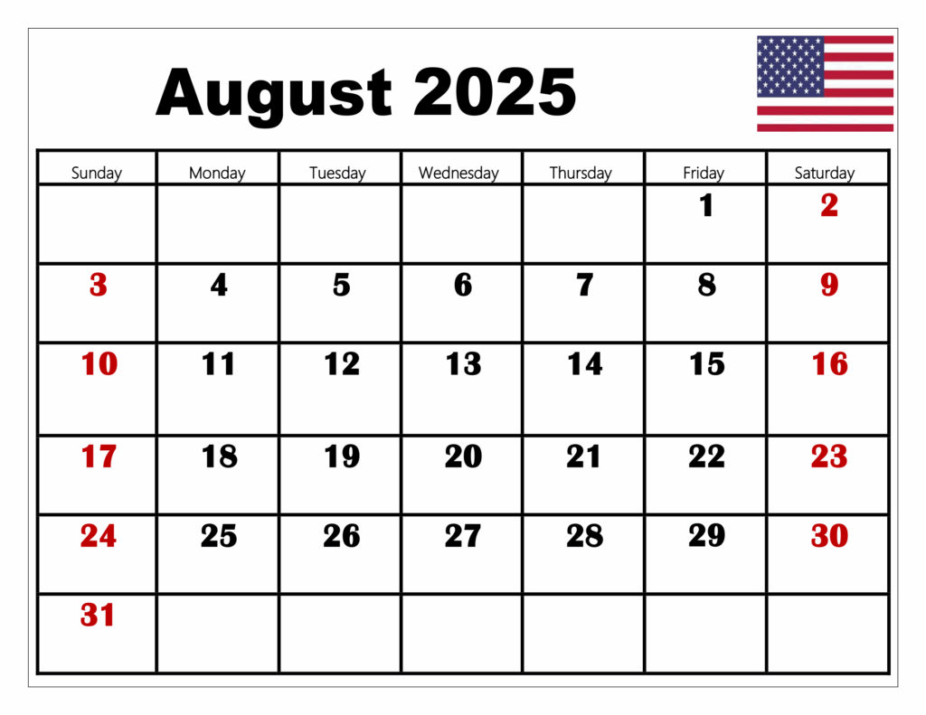 August 2025 Calendar With Us Holidays Laurie R Alexander