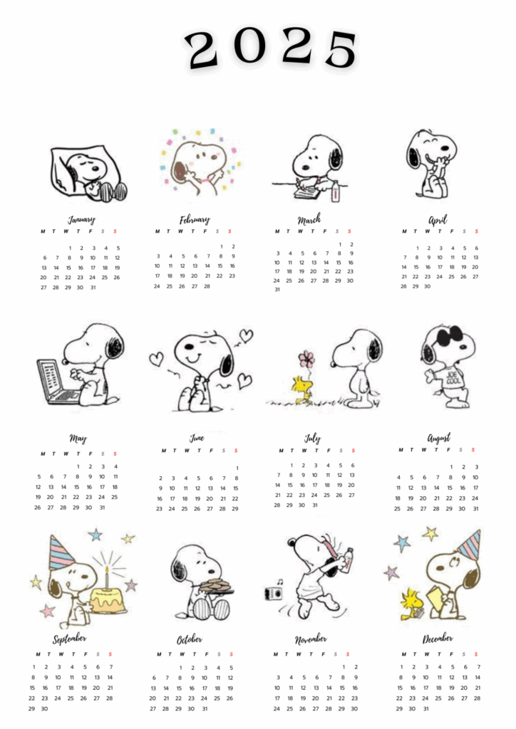 Best 12 Snoopy Calendar 2025 Snoopy Calendario 2025 Artofit