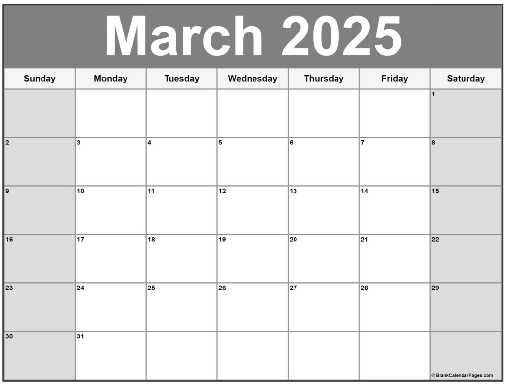Calendar 2025 Printable Free Monthly March Lily Downing
