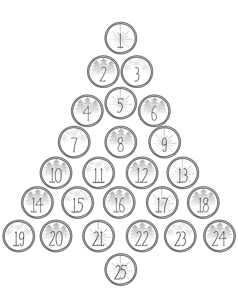 Christmas Advent Calendar Printable Numbers Paper Trail Design