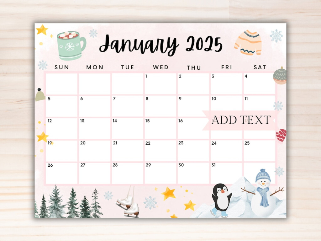 Cute Free Printable January 2025 Calendar Printable Dallas Delcine