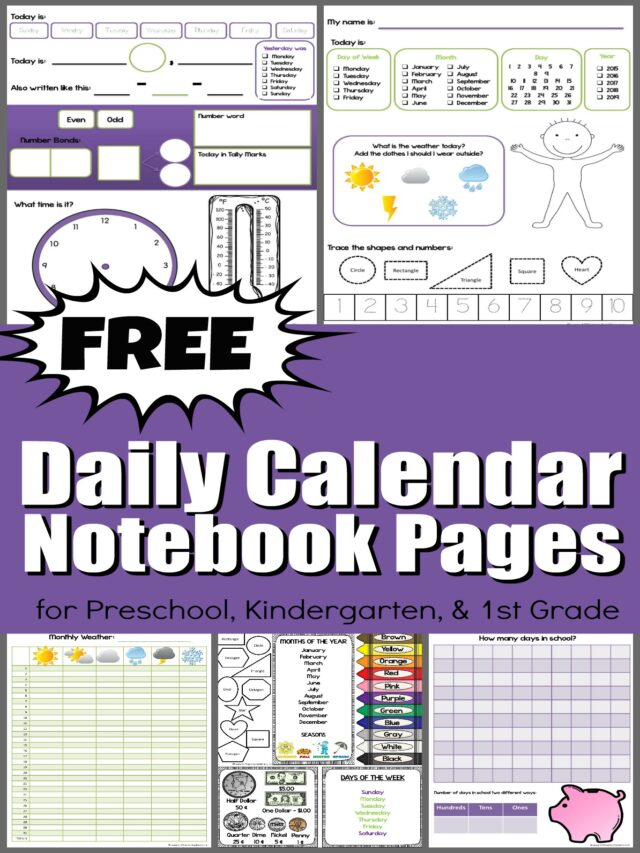 Daily Calendar Worksheets 123 Homeschool 4 Me
