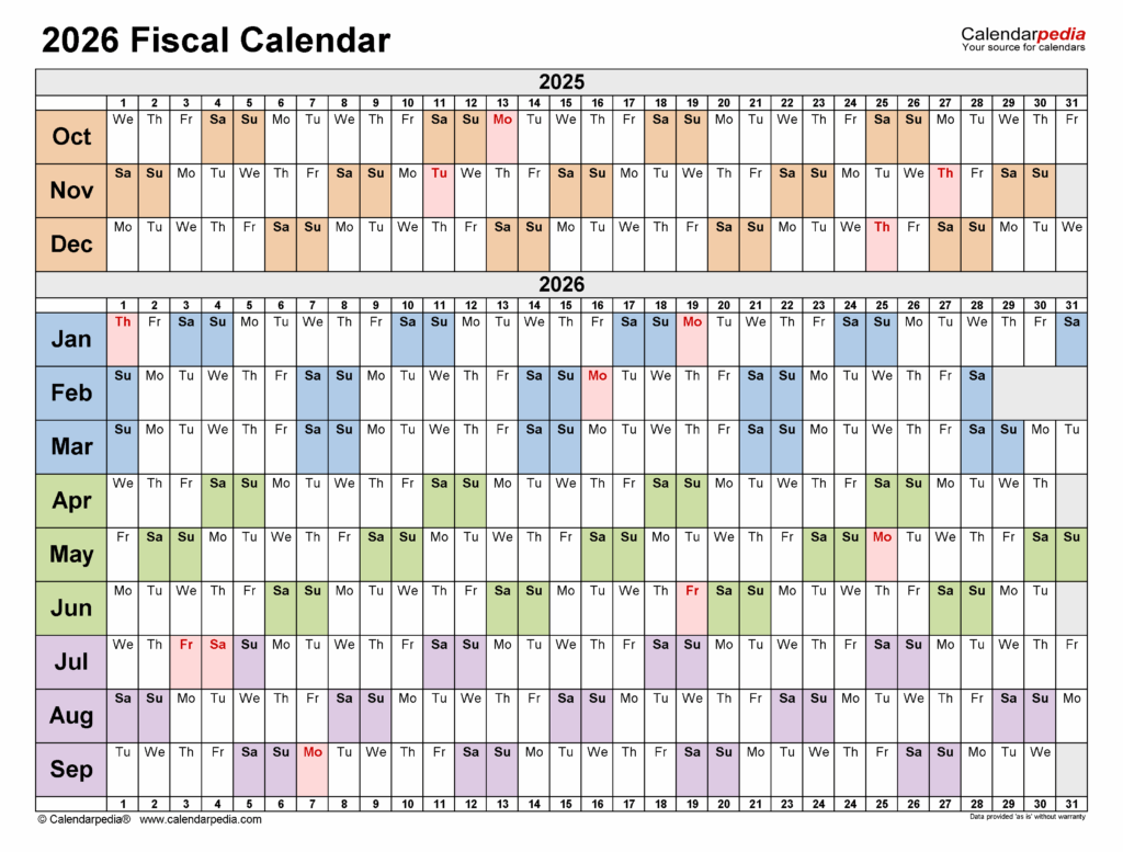 Fiscal Year Calendar 2025 2026 Ronni Odelinda
