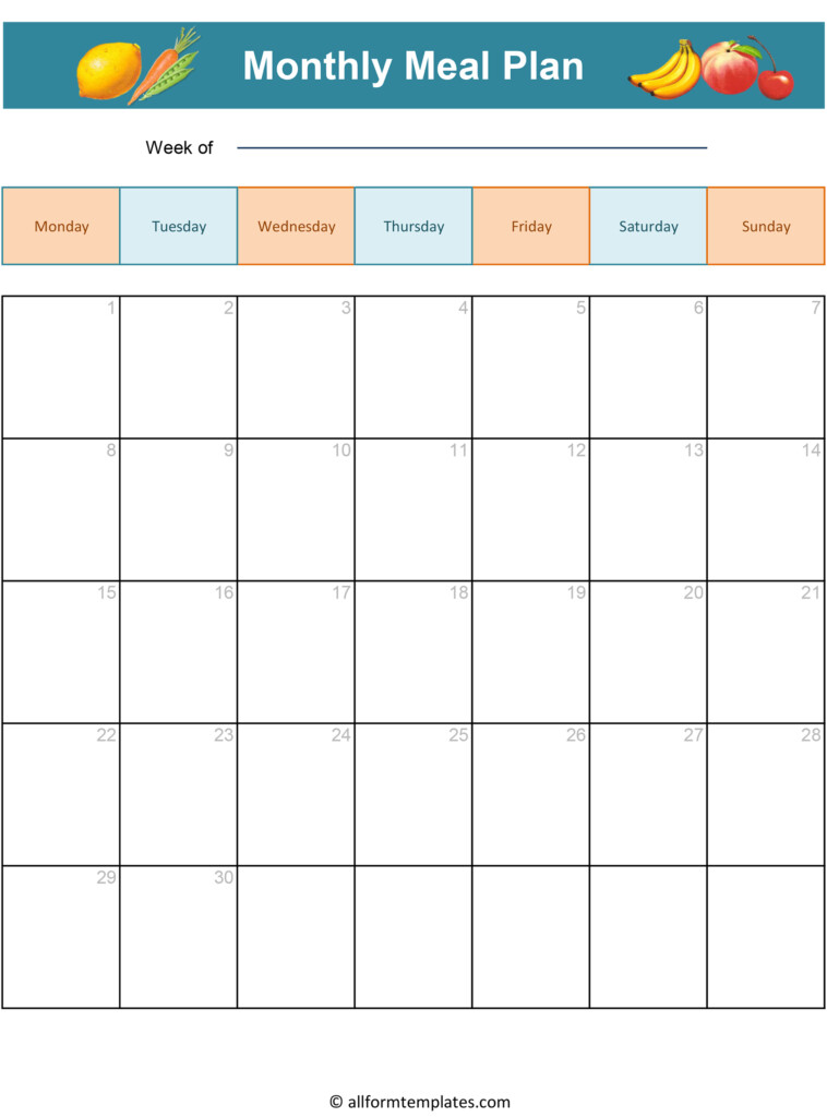 Free Meal Planning Calendar Linzy Phaidra