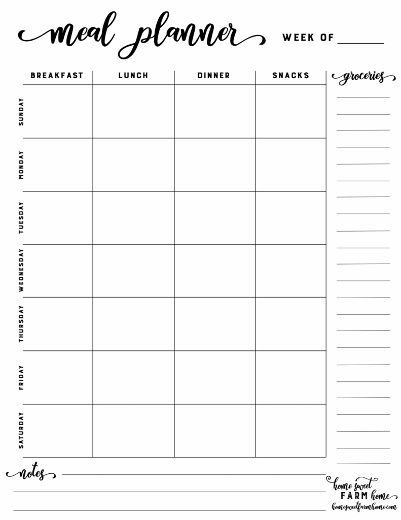Free Meal Planning Printables