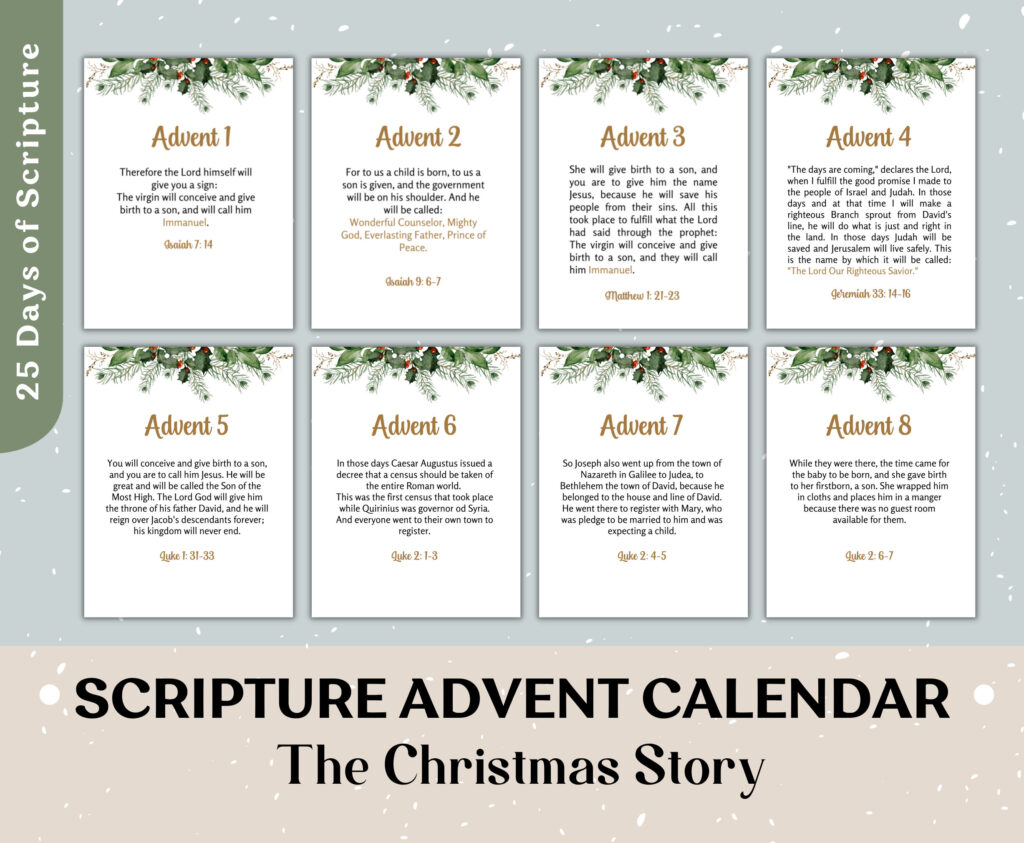 Free Printable Advent Calendar Bible Verses Eternal Bible