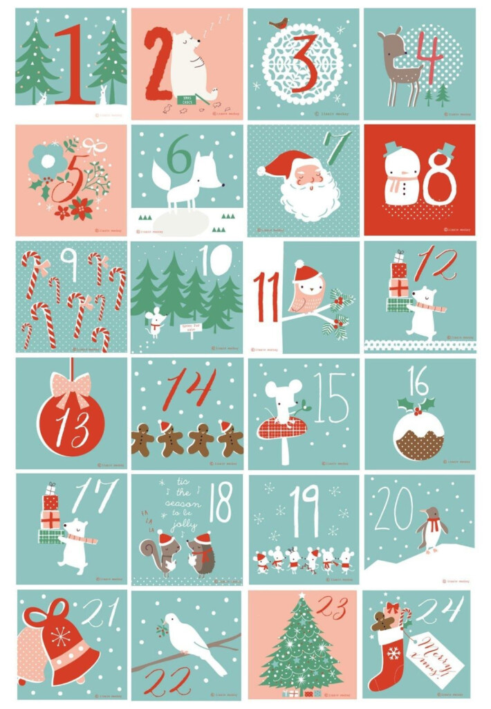 Free Printable Advent Calendar Numbers Visual School Calendars Planner