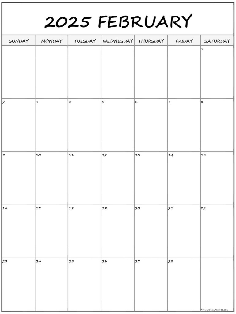 Free Printable Calendar 2025 Monthly February Blank Bernice D Douglas