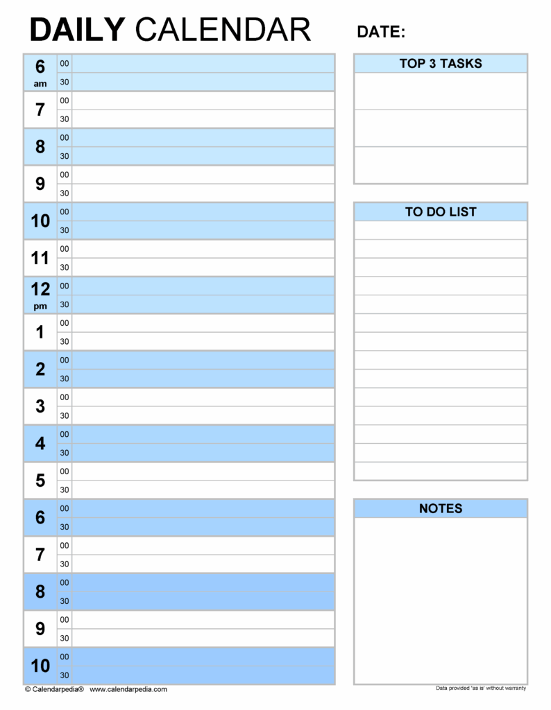Free Printable Daily Calendar Templates Smartsheet 59 OFF