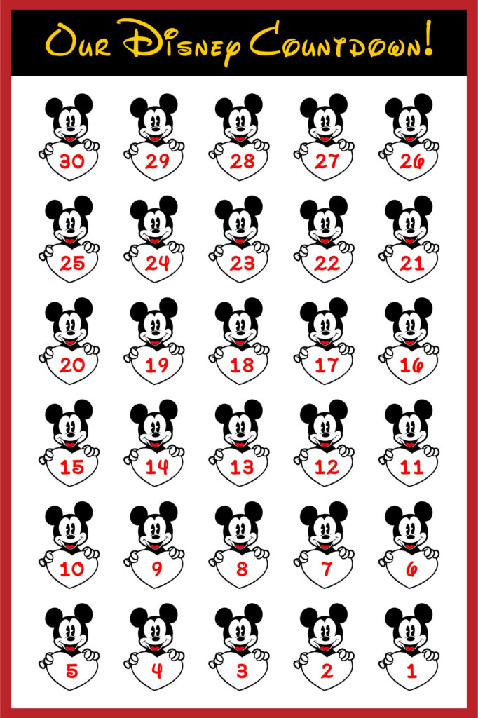 Free Printable Disney Countdown Calendar Printable Templates Free