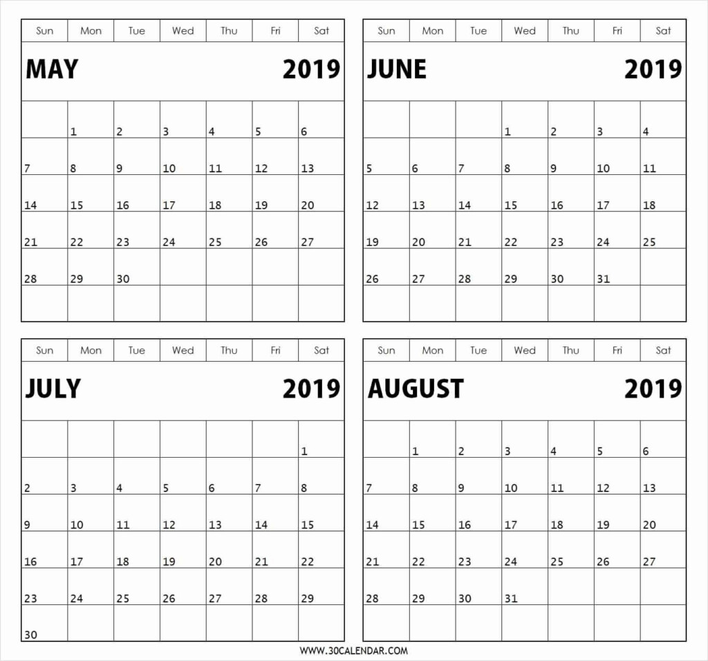 Free Printable Four Month Calendar 2025 James Lawson