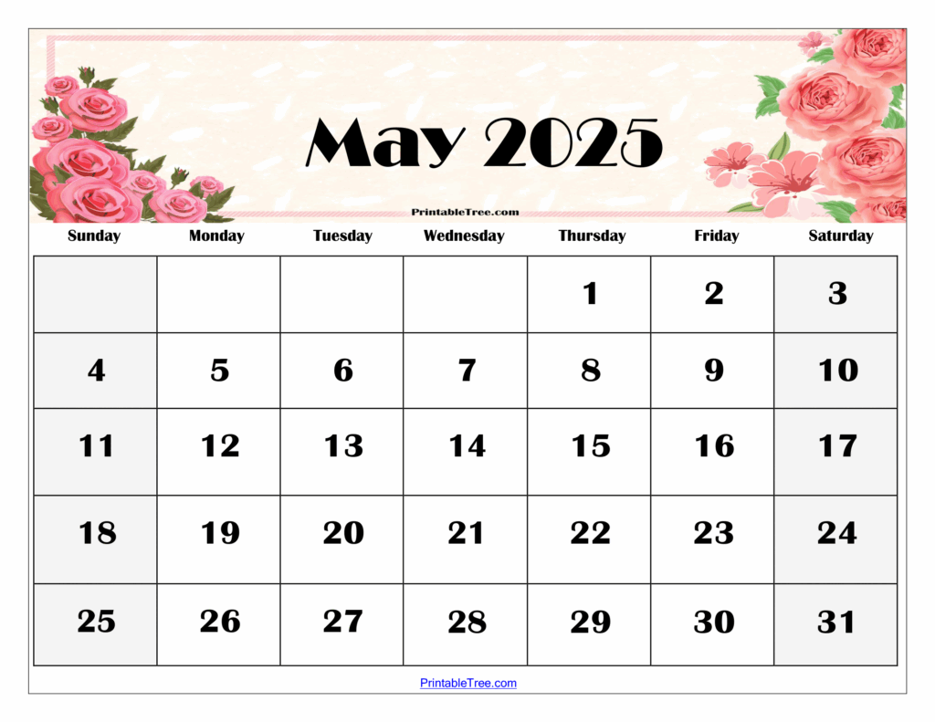 Free Printable May Calendar 2025 Brenda White
