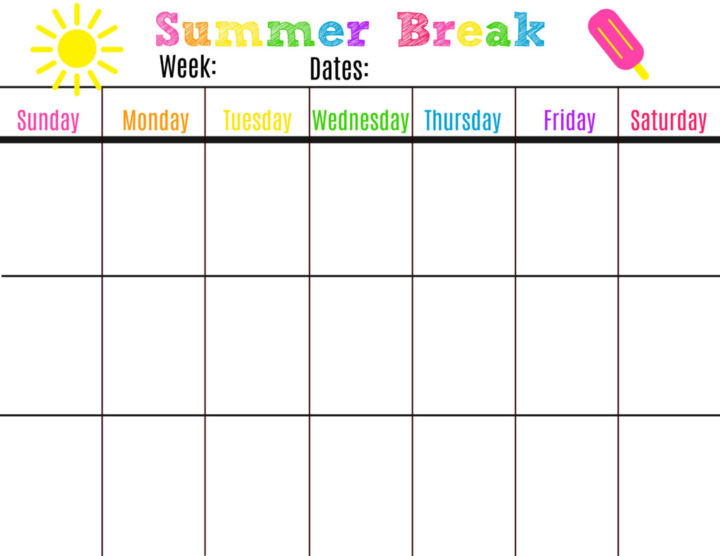 Free Printable Summer Calendar Calendar Printables