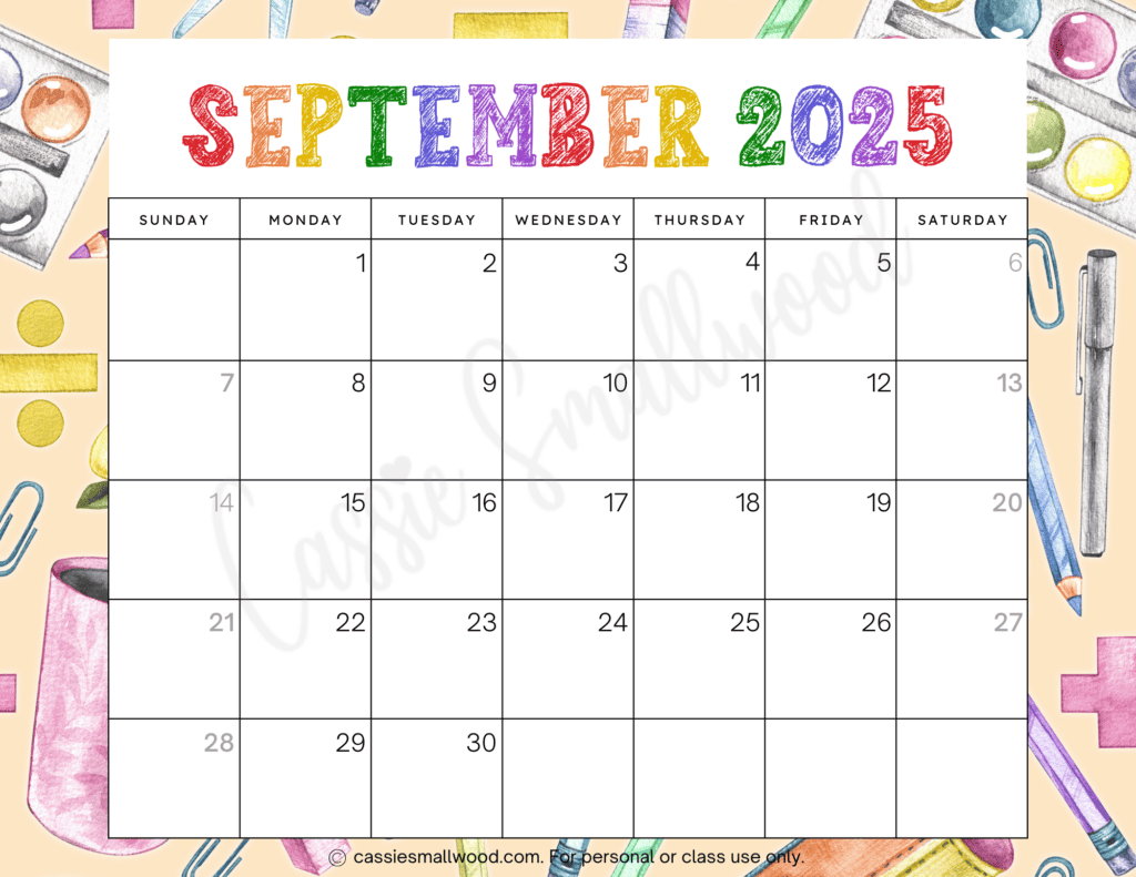 Get Fantastic Printable Calendar 2025 September Calendar Gallery