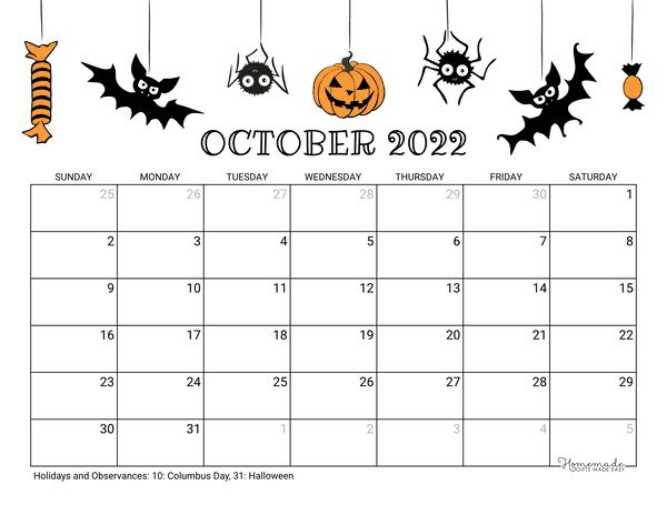 Halloween Calendar 2024 Printable