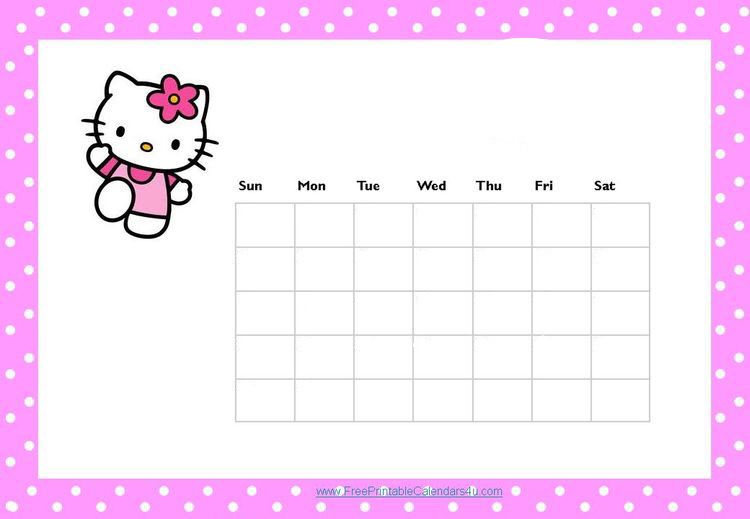 Hello Kitty Calendar Template Artistas