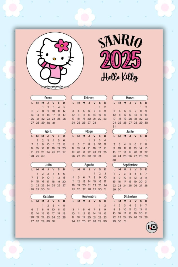 January 2025 Calendar Hello Kitty Printable Calendar Joyce Muller