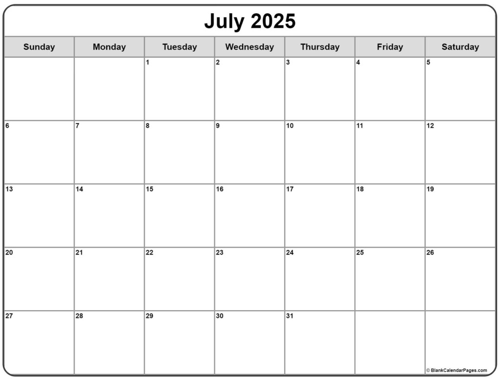 July 2025 Calendar Printable Dalia Emmett