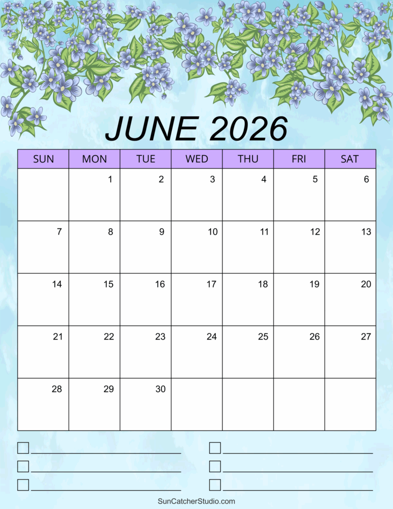 June 2026 Calendar Free Printable Free Printables Monograms 
