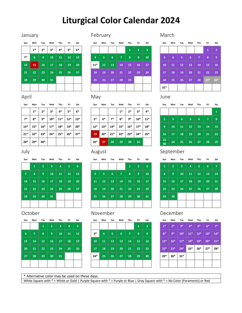 Liturgical Calendar 2025 Printable Dyani Star
