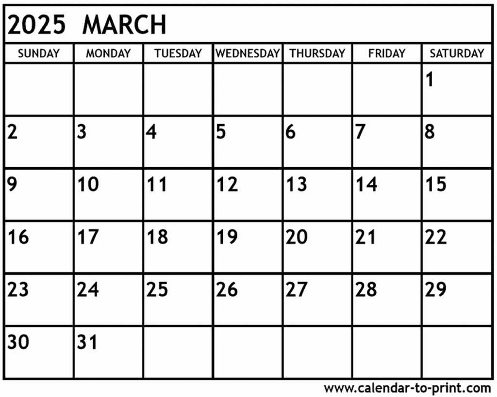 March 2025 Free Printable Calendar Web Page Calendar