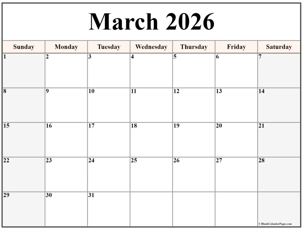 March 2026 Calendar Free Printable Calendars
