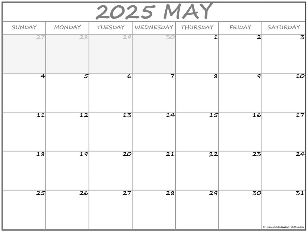 May Printable Calendar 2025 Katherine C Green