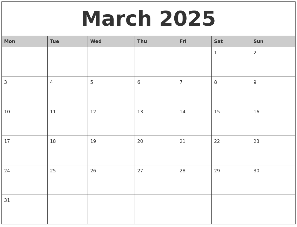 Monthly Calendar March 2025 Printable Free Lauren J Goetz