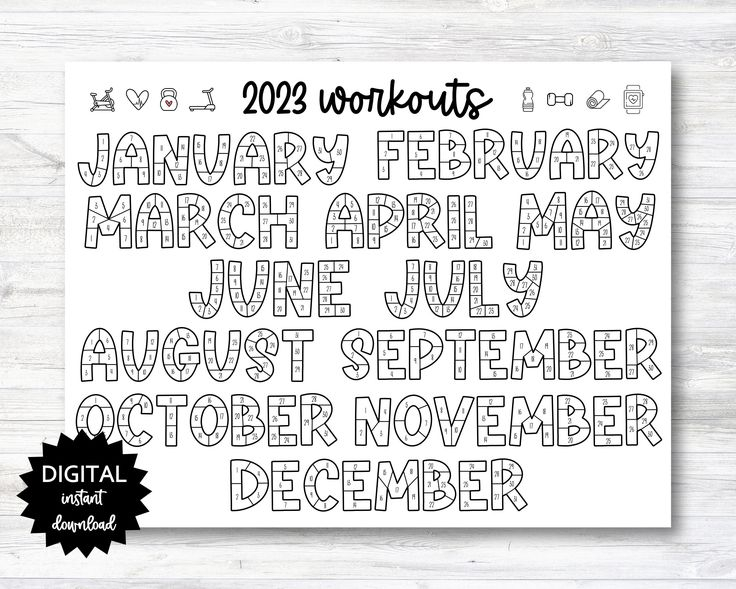 Monthly Workout Coloring Calendar Printable Google Calendar Tips