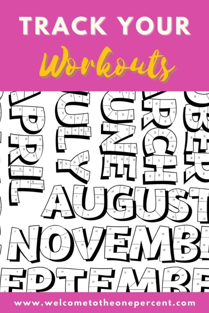 Monthly Workout Coloring Calendar Printable Printable New Year Banners