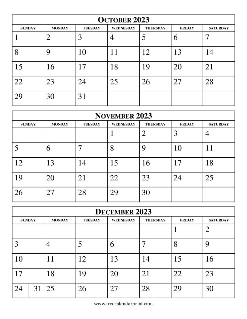 Oct Nov Dec 2024 Calendar Printable Free Reeba Maryanne