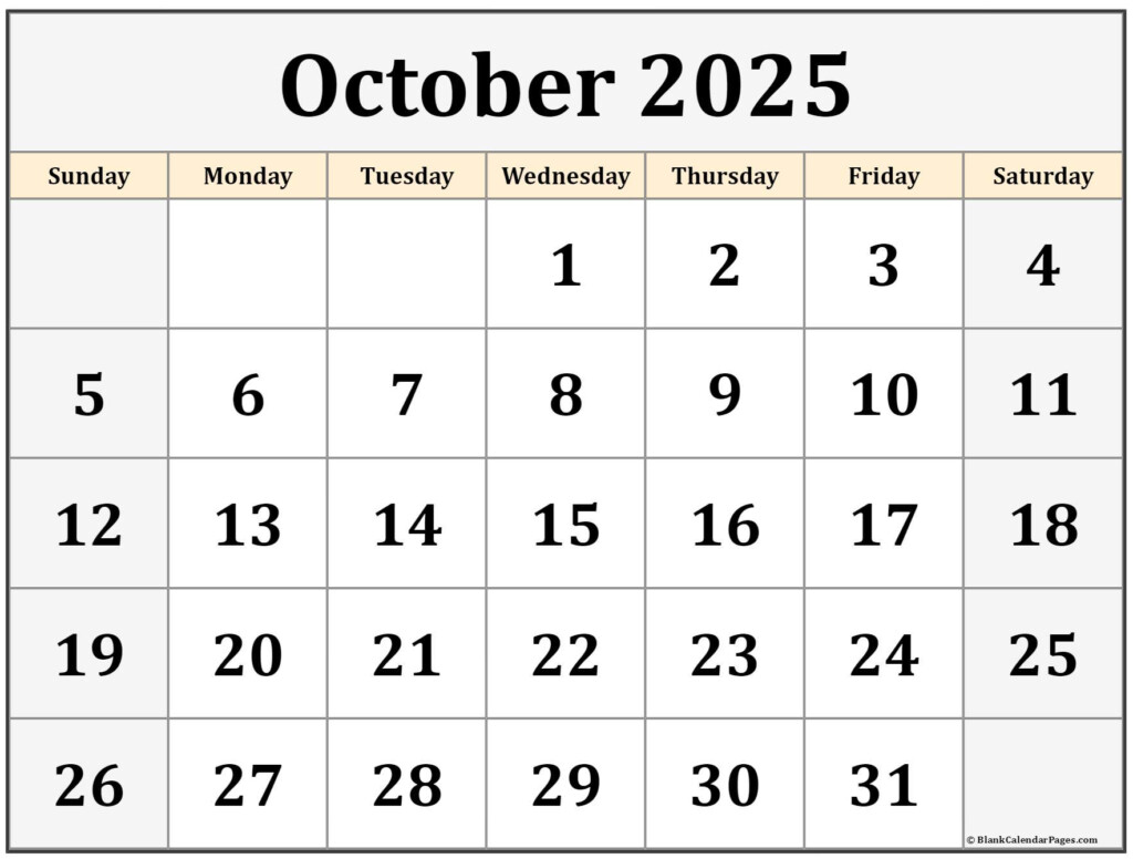 October 2023 Calendar Printable