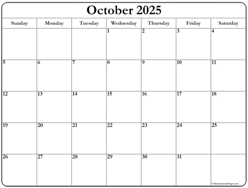 October 2023 Calendar Printable