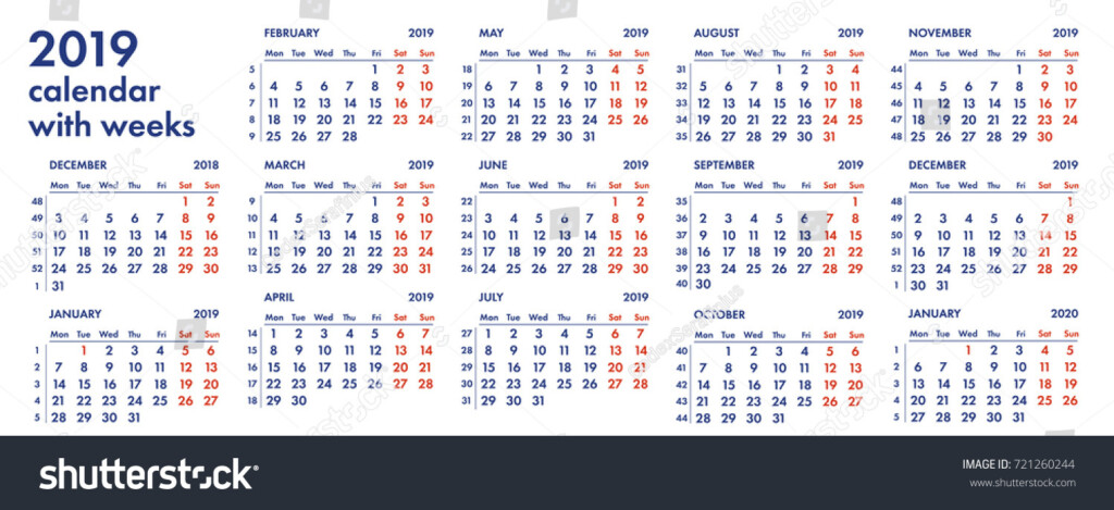 Pick 2019 Calendar With Week Numbers Calendar Printables Free Blank